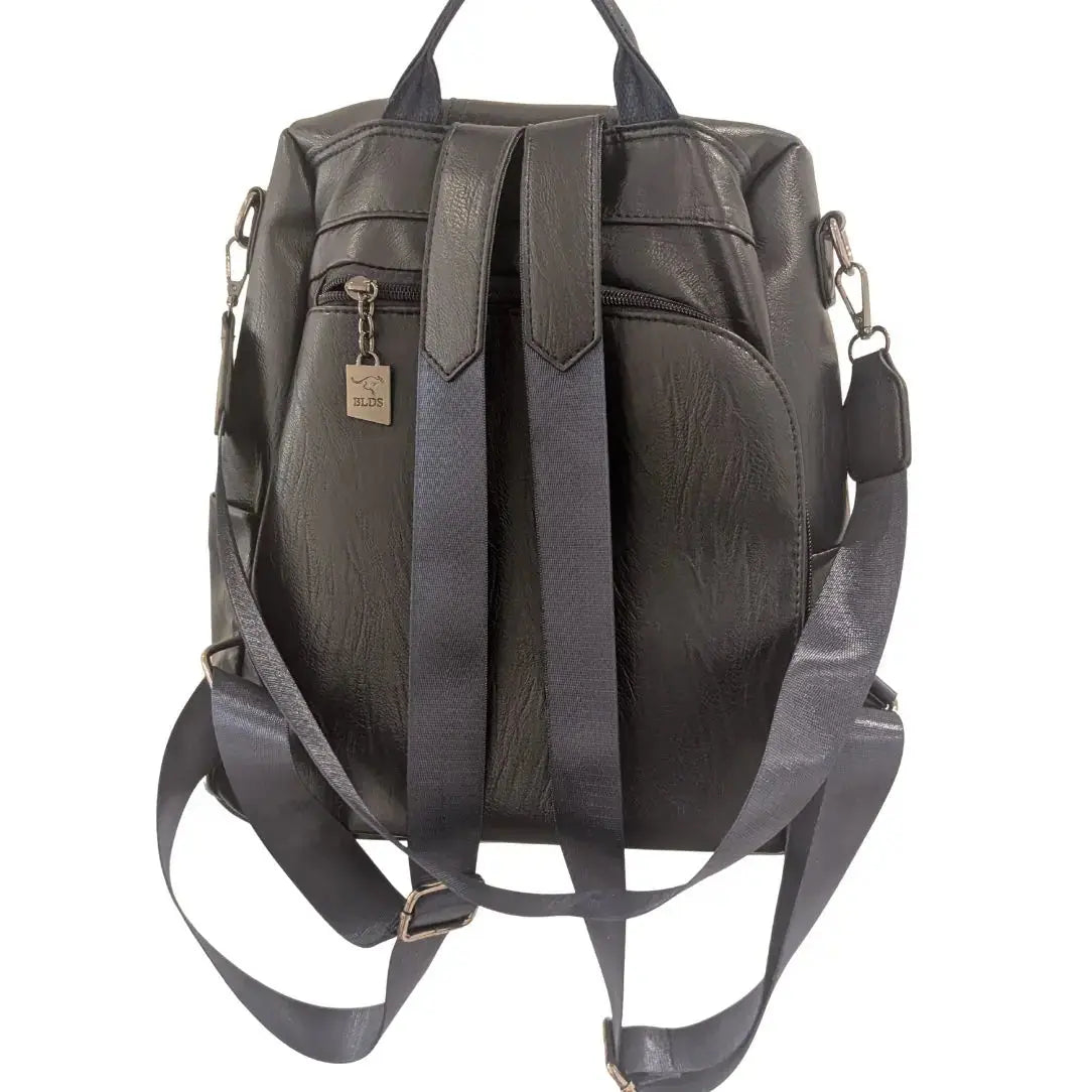 Sac à dos femme Olixya noir, antivol et sécurisé, vue de dos